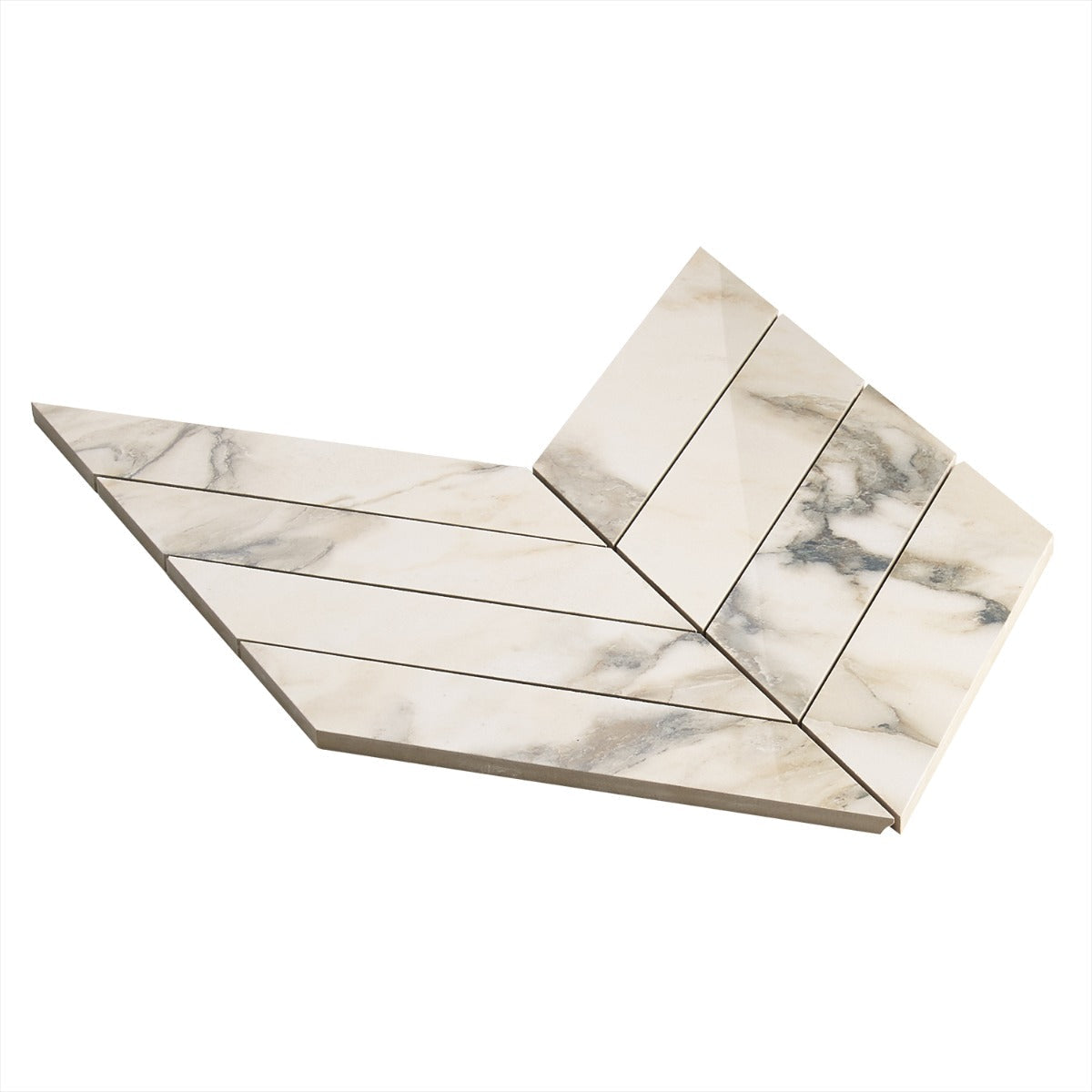 Dreamstone Calacatta Rustico Chevron Polished Porcelain Mosaic Tile