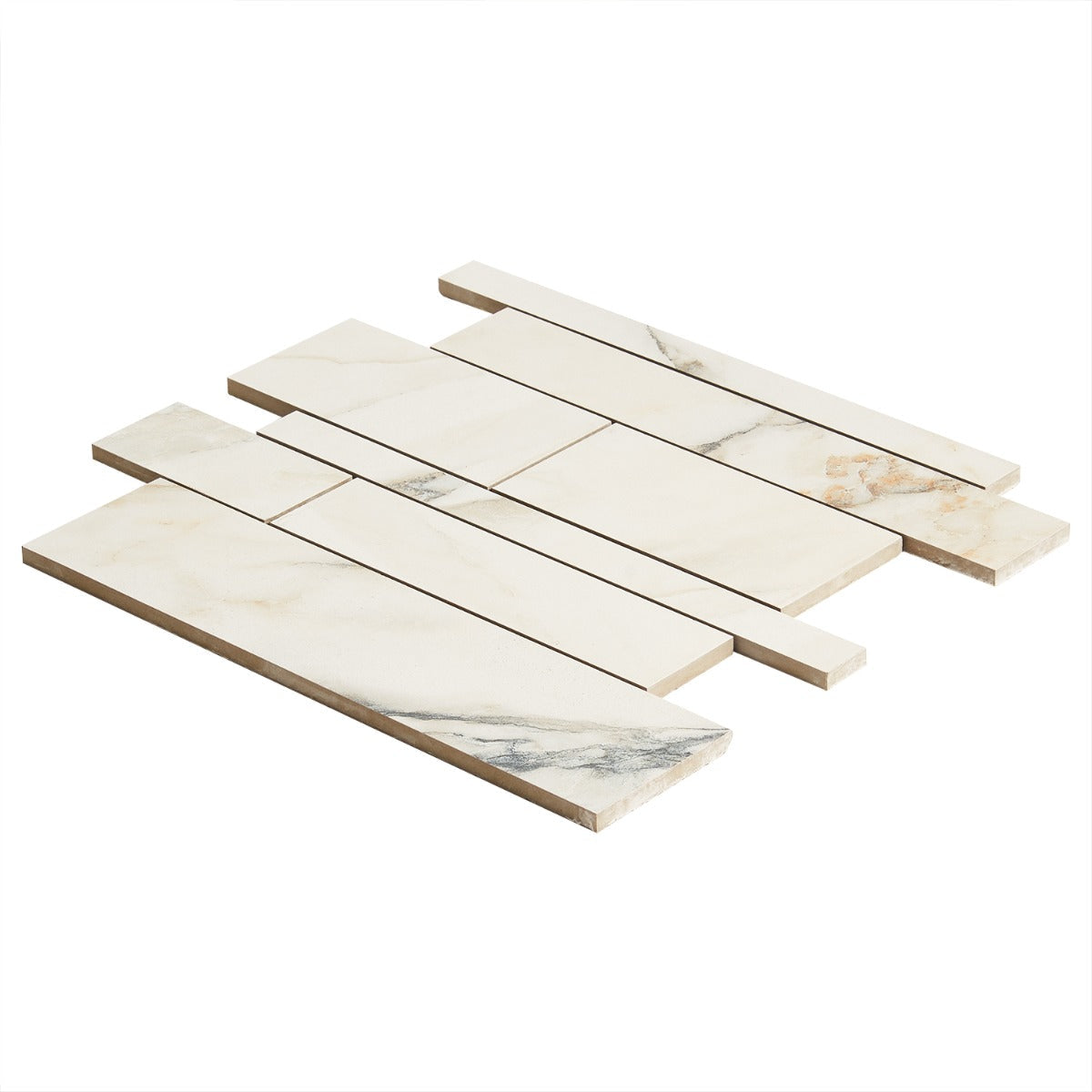 Dreamstone Calacatta Rustico Beige Railroad Matte Porcelain Mosaic Tile