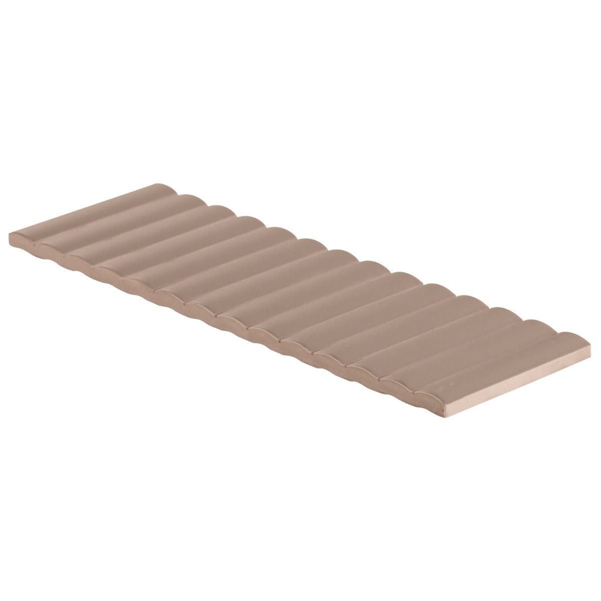 Roller Ribbed Taupe 4x12 3D Matte Ceramic Tile - Lux Tile
