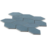 Bond Indio Blue Foliage Hexagon Matte Porcelain Mosaic Tile - Lux Tile