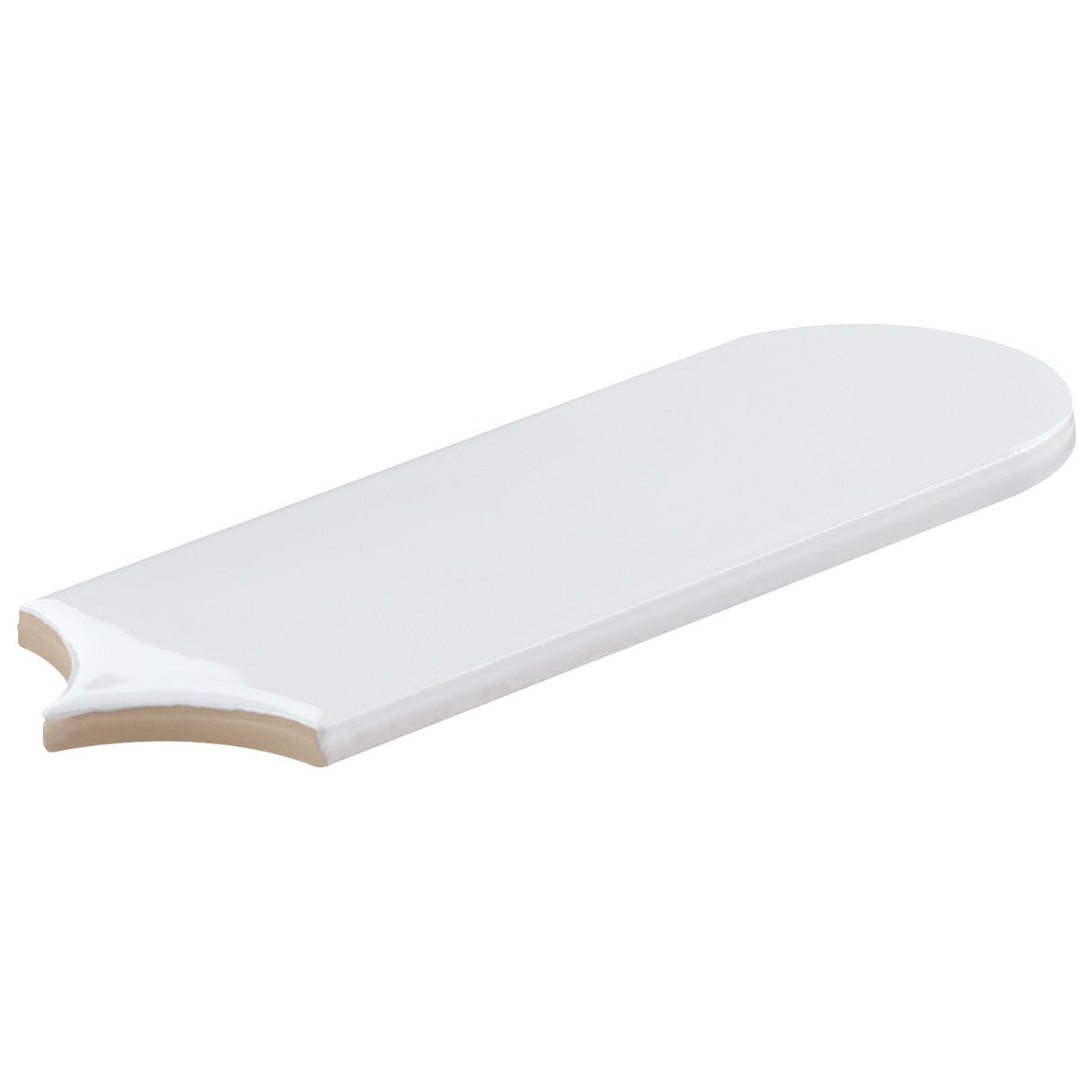 Parry White 3x8 Fishscale Glossy Ceramic Wall Tile - Tilebar