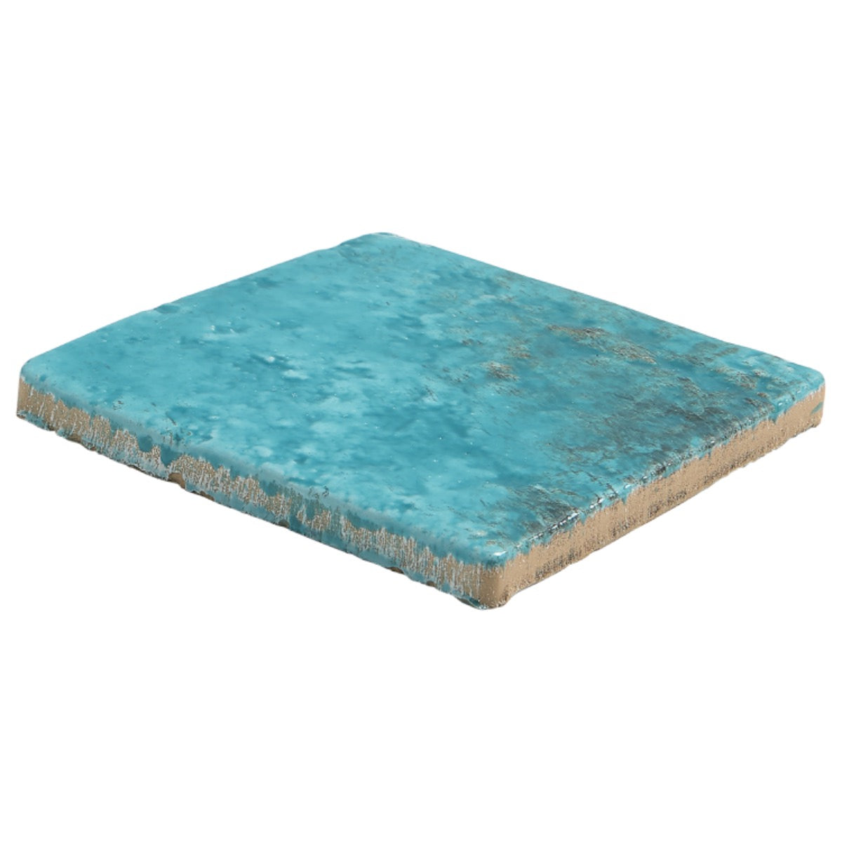 Greta Lagoon Blue 5x5 Glossy Textured Porcelain Tile by Lux Tile