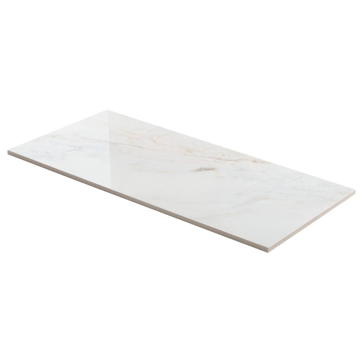 Calacatta Macchia White Gold 12x24 Marble Look Polished Porcelain Tile - Lux Tile
