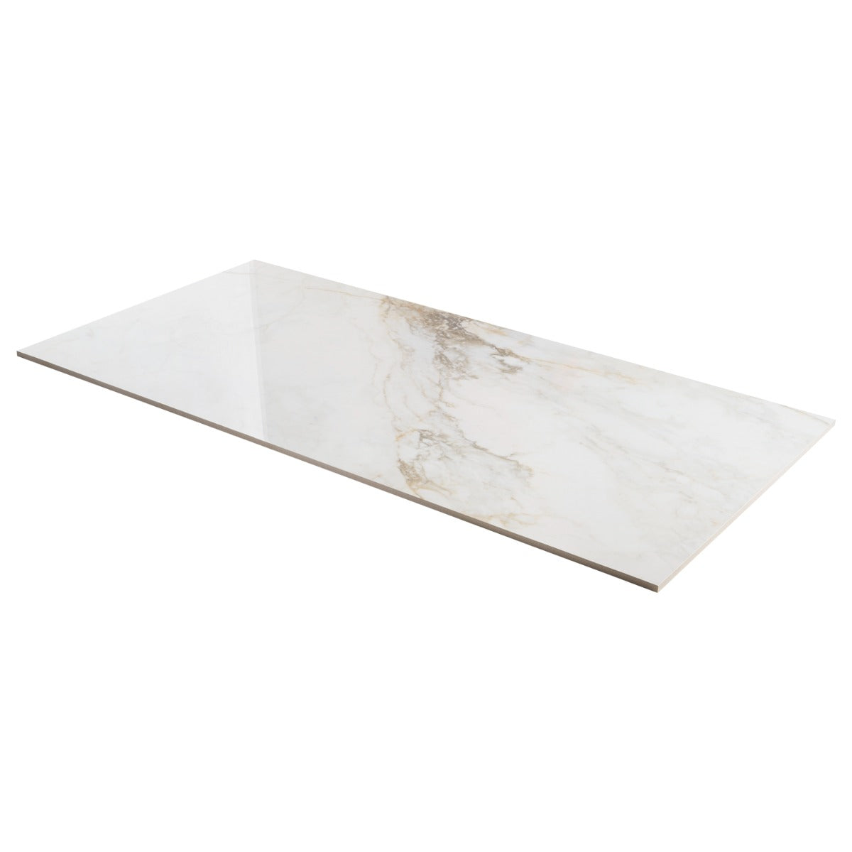 Lux Tile Calacatta Macchia White Gold 24x48 Polished Porcelain Tile