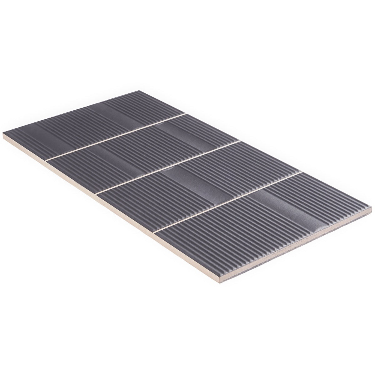 Division Antracite Black 8x16 Fluted Matte Ceramic Wall Tile