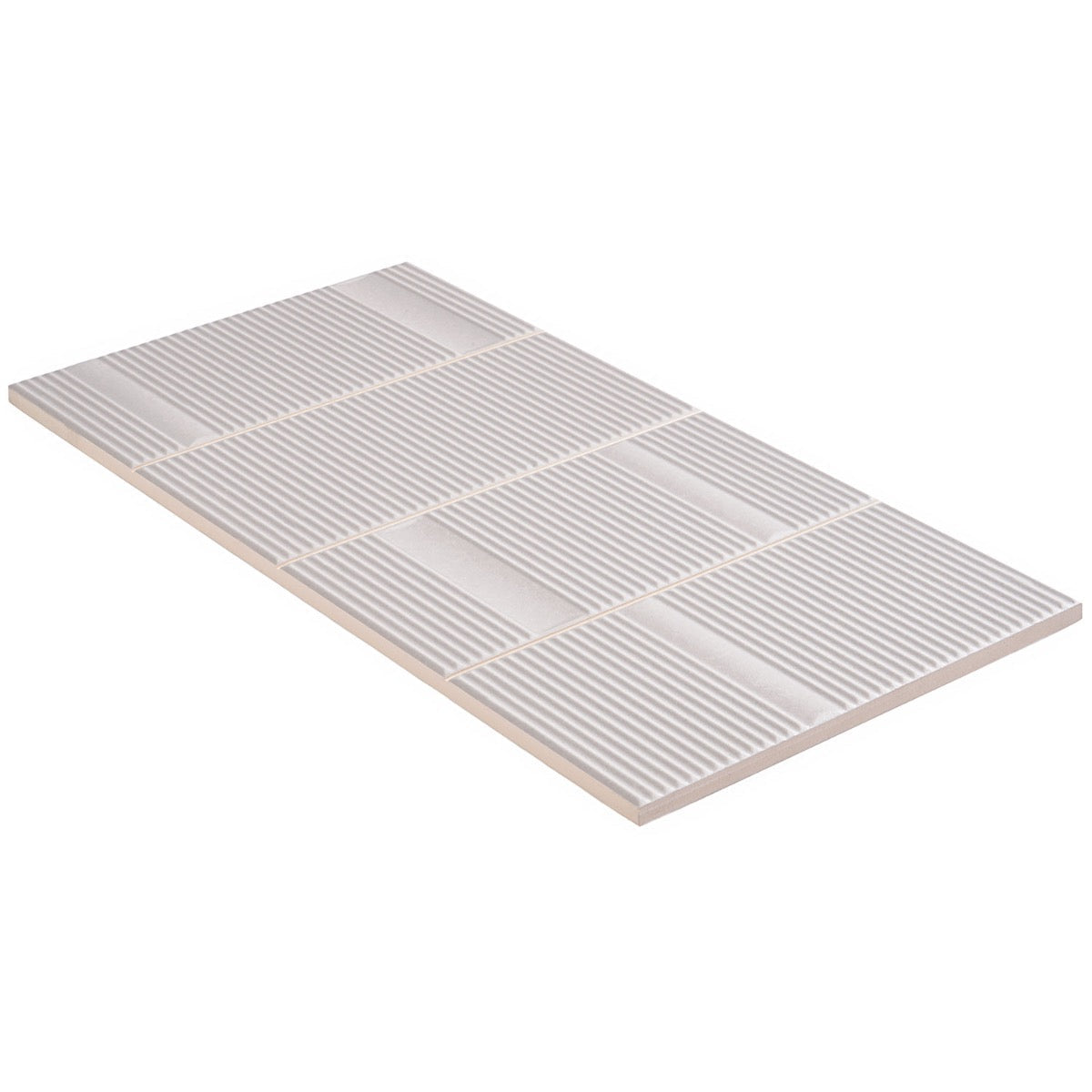 Division Silver 8x16 Fluted Matte Ceramic Wall Tile by Lux Tile