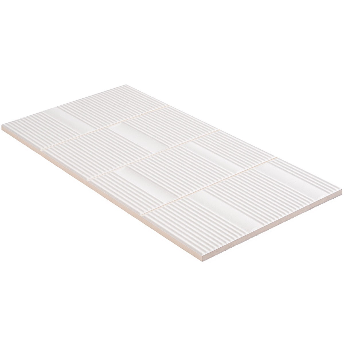 Division White 8x16 Fluted Matte Ceramic Wall Tile by Lux Tile
