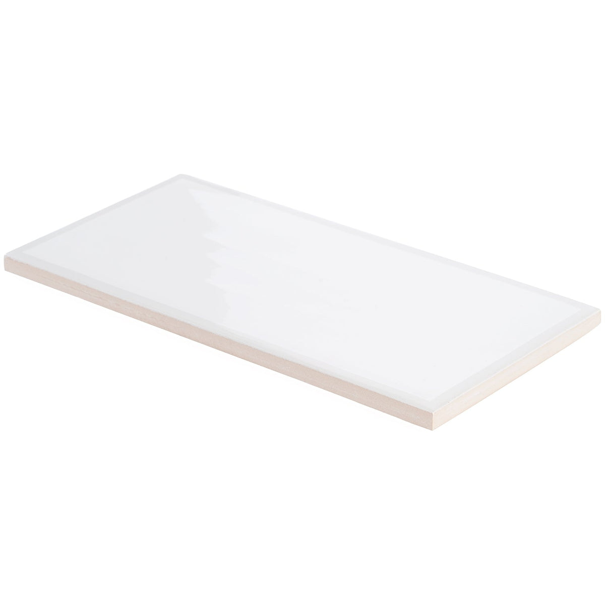 Bellami Framed Bianco White 5x10 Glossy Ceramic Subway Tile - Lux Tile