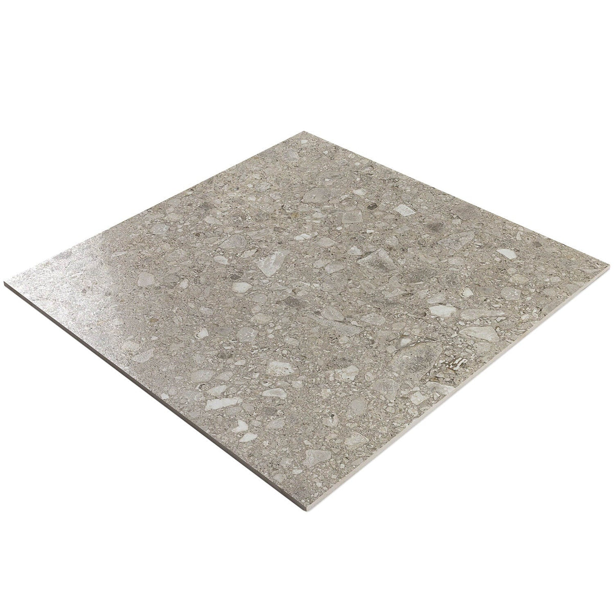 Rizo Tortora Gray 24x24 Terrazzo Look Semi-Polished Porcelain Tile