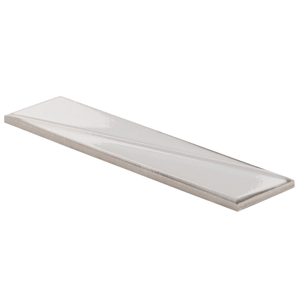 Axelle Ice White 3x12 3D Glossy Ceramic Subway Tile - Lux Tile
