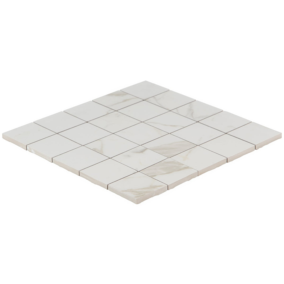 Versilia Calacatta Oro Matte Porcelain Mosaic Tile - Lux Tile