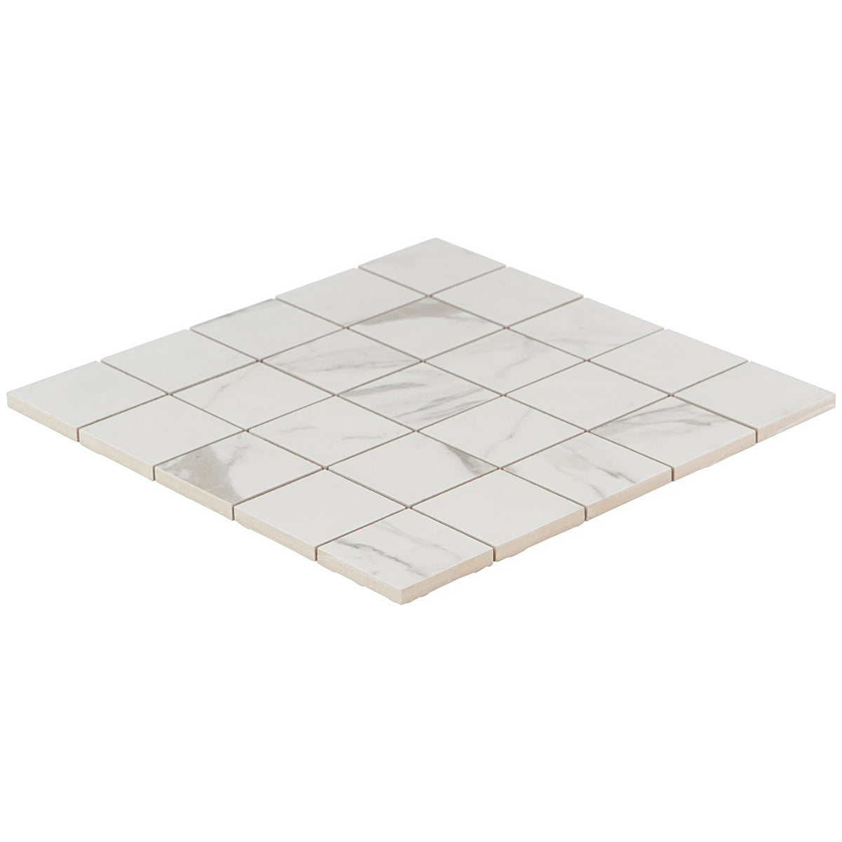 Versilia Statuario Matte Porcelain Mosaic Tile - 2x2