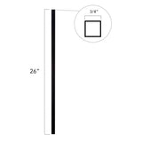 Deckorators 26 in. x .75 in. Satin Black Aluminum Square-Shaped Estate Baluster (100-Pack)
