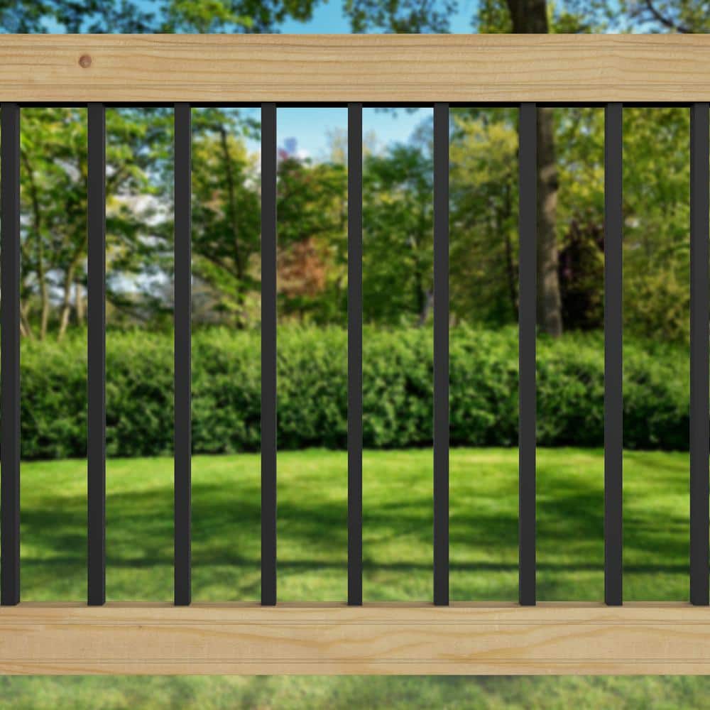 Deckorators 29 in. x .75 in. Satin Black Aluminum Square-Shaped Estate Baluster (10-Pack)