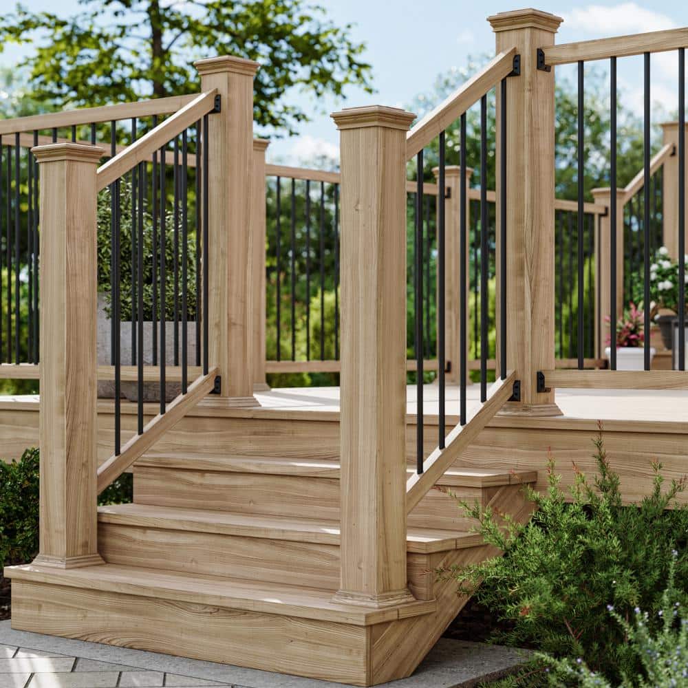 Deckorators 3/4 in. x 3/4 in. x 40 in. Satin Black Aluminum Round Classic Baluster (10-Pack)