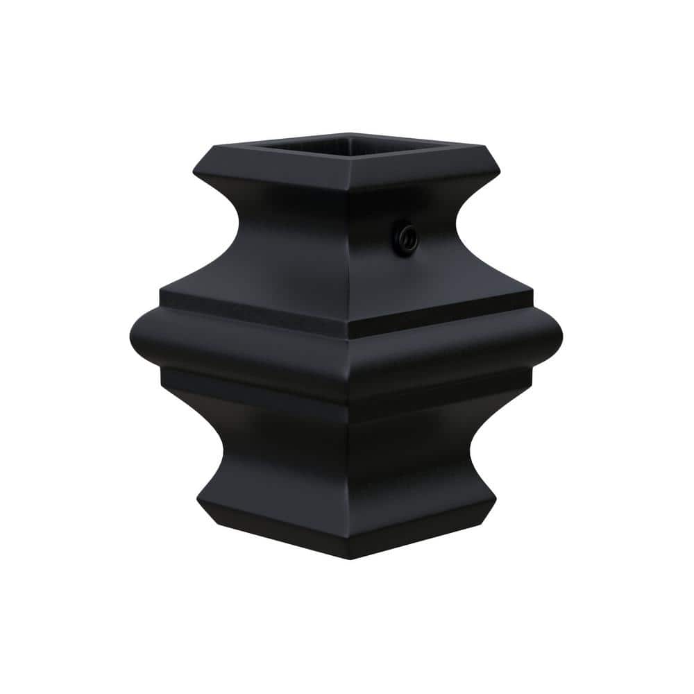 EVERMARK Stair Parts 5/8 in. Satin Black Metal Knuckle Baluster Fitting for Stair Remodel