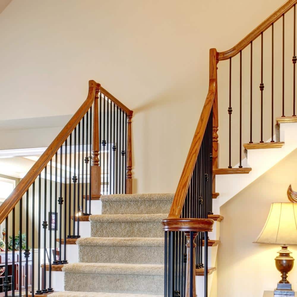 EVERMARK Stair Parts 5/8 in. Satin Black Metal Knuckle Baluster Fitting for Stair Remodel