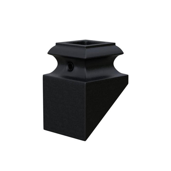 EVERMARK Stair Parts 5/8 in. Satin Black Angled Metal Baluster Shoe for Stair Remodel