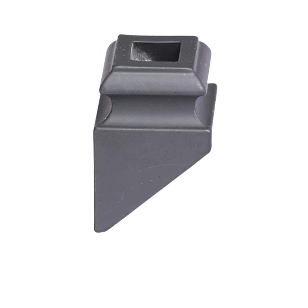 HOUSE OF FORGINGS Square Hole 1.3125 in. Aluminum Angled Shoe Baluster Shoe Satin Black