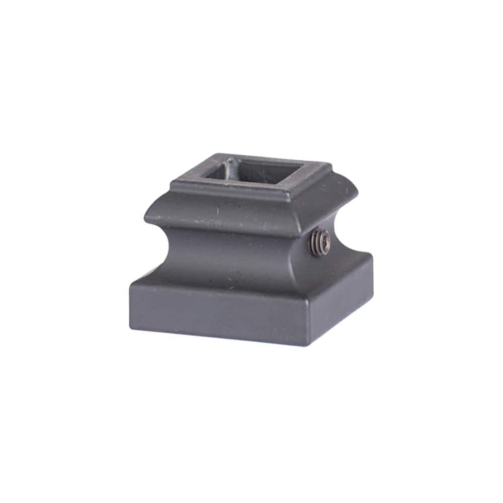 HOUSE OF FORGINGS Square Hole 1.5 in. Aluminum Level Shoe Baluster Shoe Satin Black