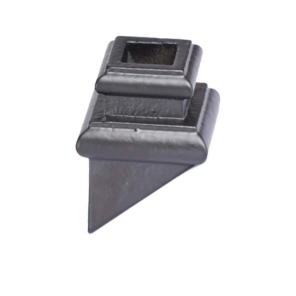 HOUSE OF FORGINGS Square Hole 1.25 in. Cast Iron Level Shoe Baluster Shoe Satin Black