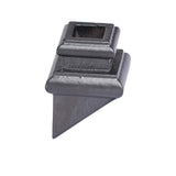 HOUSE OF FORGINGS Square Hole 1.25 in. Cast Iron Angled Shoe Baluster Shoe Satin Black