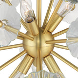Progress Lighting Floret 6-Light Satin Brass Chandelier with Clear Crystal Accents