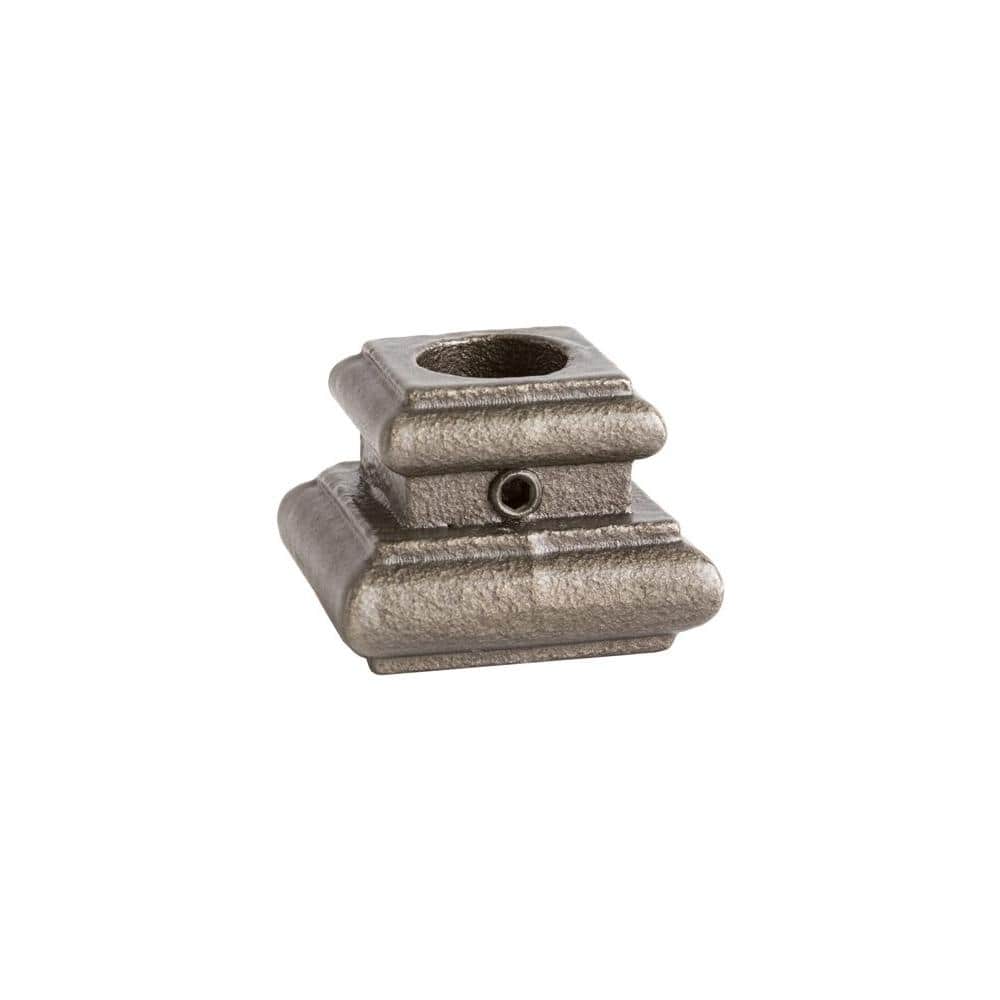 HOUSE OF FORGINGS Round Hole 1.25 in. Cast Iron Level Shoe Baluster Shoe Satin Clear