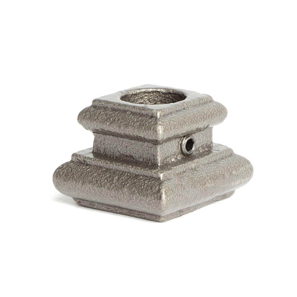 HOUSE OF FORGINGS Satin Clear 16.3.35 Flat Base Shoes for 5/8 in. Round 1.3 in. x 1 in. Iron Balusters for Stair Remodel
