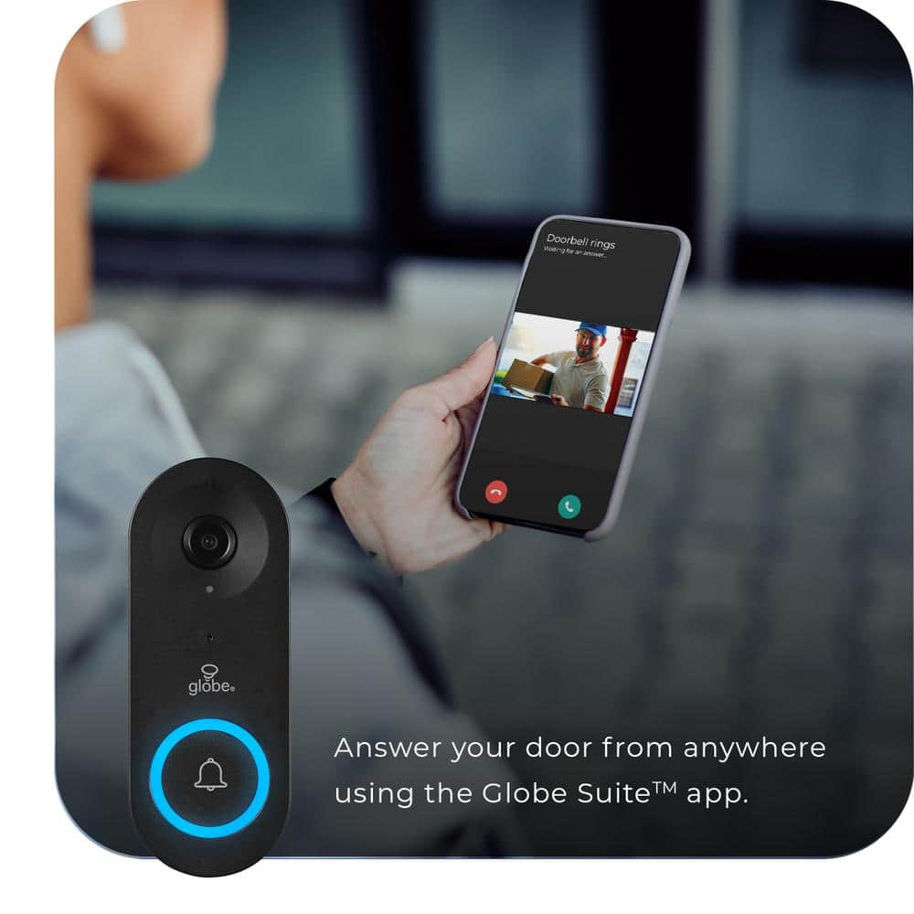 Heath Zenith Black Plastic Wired Smart Video Doorbell