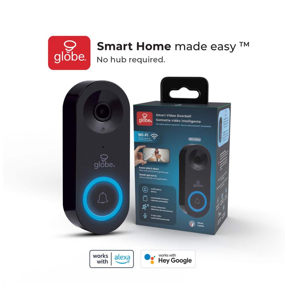Heath Zenith Black Plastic Wired Smart Video Doorbell