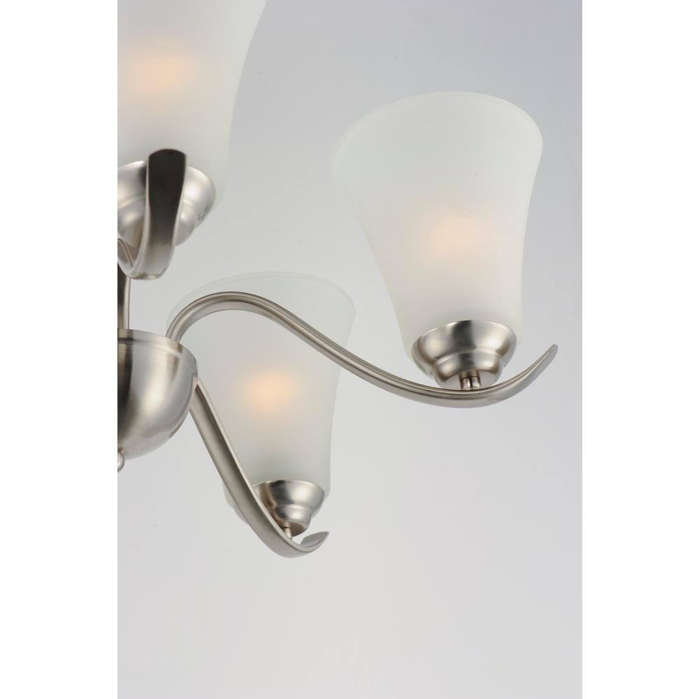 Maxim Lighting Vital 5-Light Satin Nickel Chandelier with Frosted Glass Shades