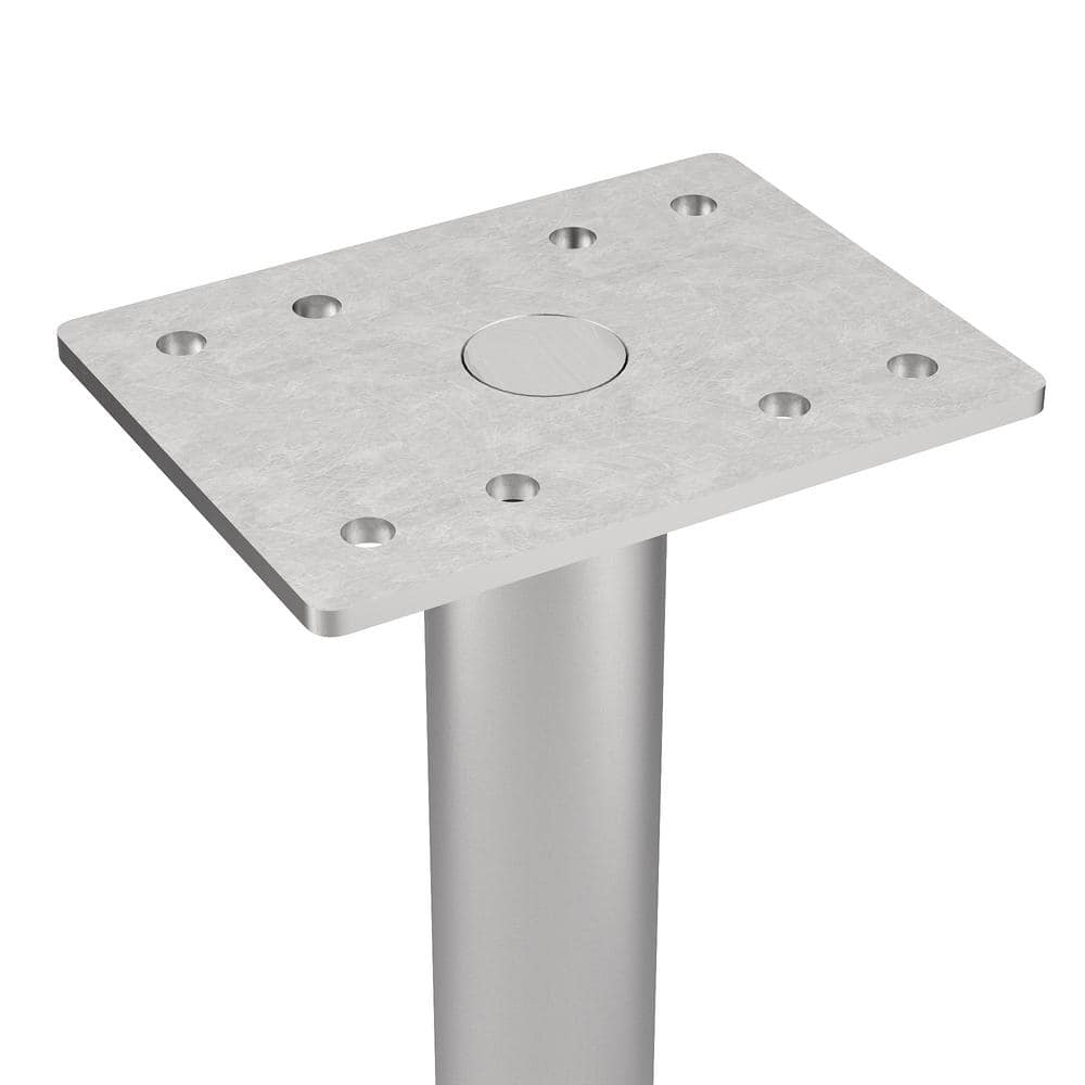 Richelieu 7-7/8 in. Satin Nickel Round Furniture Leg with Leveling Glide, Zinc/Steel