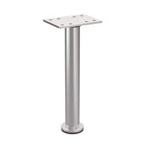 Richelieu 7-7/8 in. Satin Nickel Round Furniture Leg with Leveling Glide, Zinc/Steel
