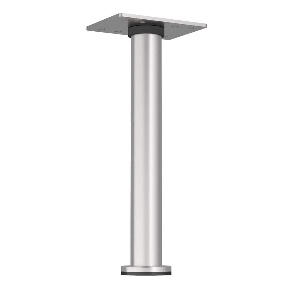 Richelieu 7-7/8 in. Satin Nickel Round Furniture Leg with Leveling Glide, Zinc/Steel
