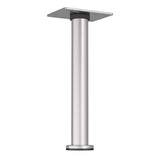 Richelieu 7-7/8 in. Satin Nickel Round Furniture Leg with Leveling Glide, Zinc/Steel