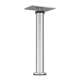 Richelieu 7-7/8 in. Satin Nickel Round Furniture Leg with Leveling Glide, Zinc/Steel