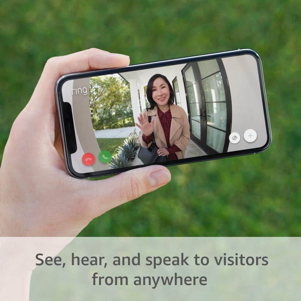 Ring Video Doorbell - Smart Wireless WiFi Doorbell Camera with Built-in Battery, 2-Way Talk, Night Vision, Satin Nickel