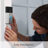 Ring Video Doorbell - Smart Wireless WiFi Doorbell Camera with Built-in Battery, 2-Way Talk, Night Vision, Satin Nickel