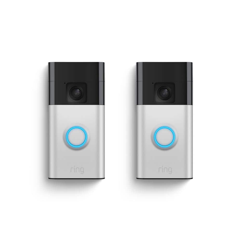 Ring Battery Doorbell with Head-to-Toe HD Video, Live View with 2-Way Talk, and Motion Detection-Satin Nickel, 2-Pack
