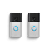 Ring Battery Doorbell with Head-to-Toe HD Video, Live View with 2-Way Talk, and Motion Detection-Satin Nickel, 2-Pack