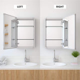 TaiMei 15 in. x 24 in. Frameless Recessed or Surface-Mount Beveled Single Mirror Bathroom Medicine Cabinet