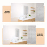 TaiMei 15 in. x 24 in. Frameless Recessed or Surface-Mount Beveled Single Mirror Bathroom Medicine Cabinet