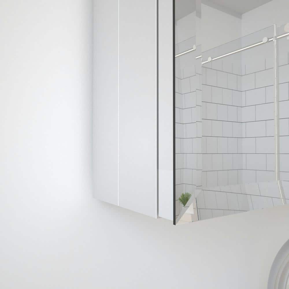 TaiMei 23 in. x 30 in. Frameless Recessed or Surface-Mount Beveled Single Mirror Bathroom Medicine Cabinet