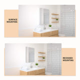 TaiMei 23 in. x 30 in. Frameless Recessed or Surface-Mount Beveled Single Mirror Bathroom Medicine Cabinet