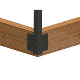 RDI Metal Works Excalibur 52 in. Galvanized and Powder Coated Steel Post Fascia Mount, Satin Black Without Brackets