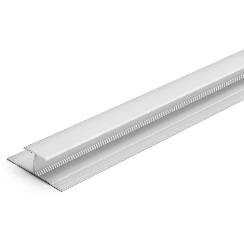 Aluminum T-Mold Floor Transition Strip, Satin Nickel, 5.5mm 1-1/4 in. x 84 in.