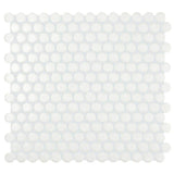 Restore Satin White 10 in. x 11 in. Glazed Ceramic Penny Round Mosaic Tile (0.83 sq. ft./Piece)