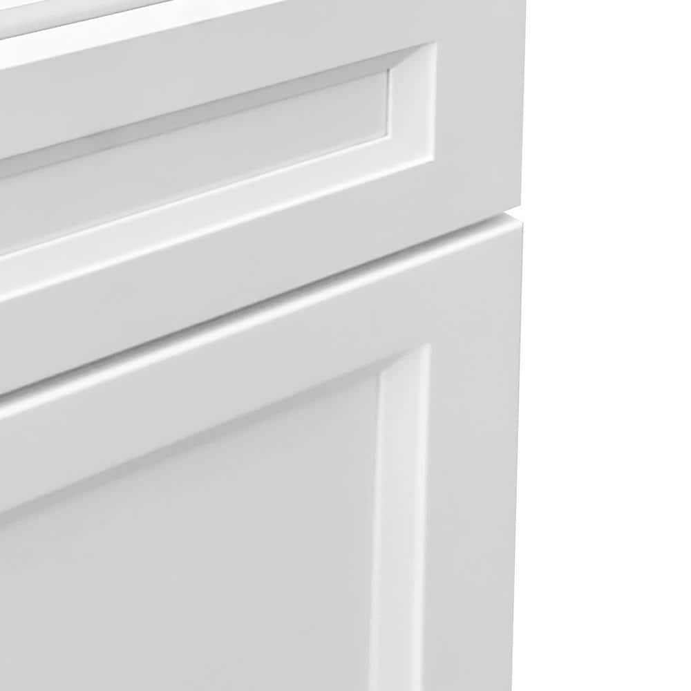PELHAM & WHITE Keyport Shaker 36 in. W x 24 in. D x 34.5 in. H Plywood Tool-Free Ready To Assemble Sink Base Kitchen Cabinet in White