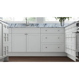 PELHAM & WHITE Keyport Shaker 36 in. W x 24 in. D x 34.5 in. H Plywood Tool-Free Ready To Assemble Sink Base Kitchen Cabinet in White